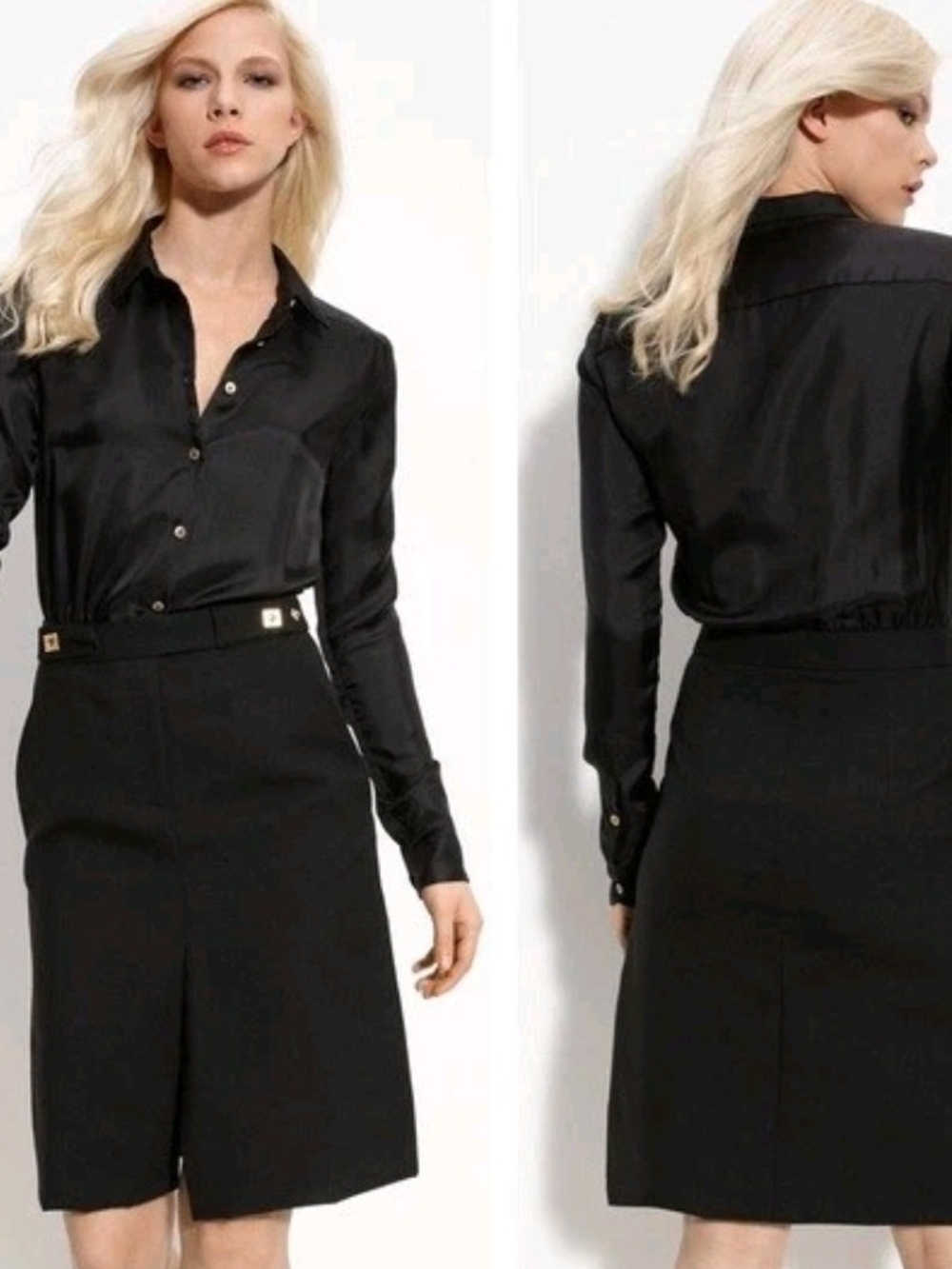Diane von Furstenberg Black Silk-Wool Dress